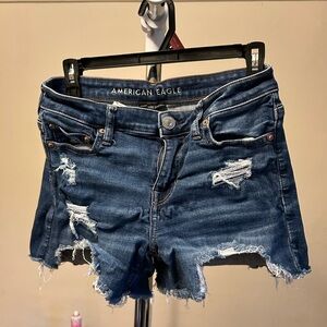 American Eagle Outfitters Distressed Blue Jean Shorts